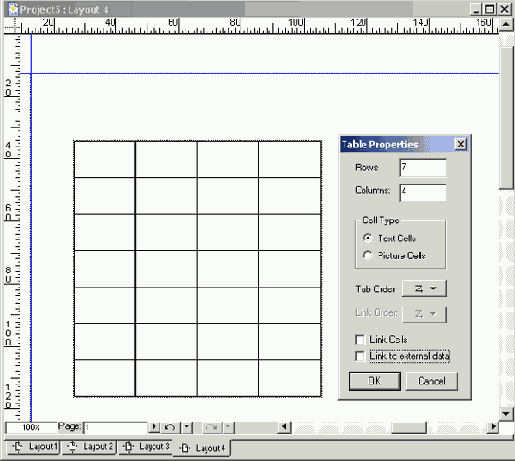 Создание таблицы в QuarkXPress